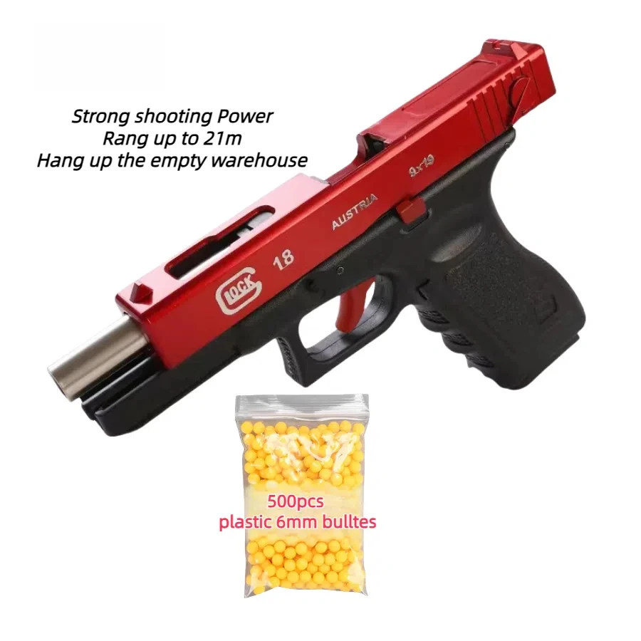 HB 2024 New Type Hand Locke G18 Empty Pull Warehouse Three-hook Machine  Shooting Toy Gun Hang up the empty warehouse Boy\'s Gift