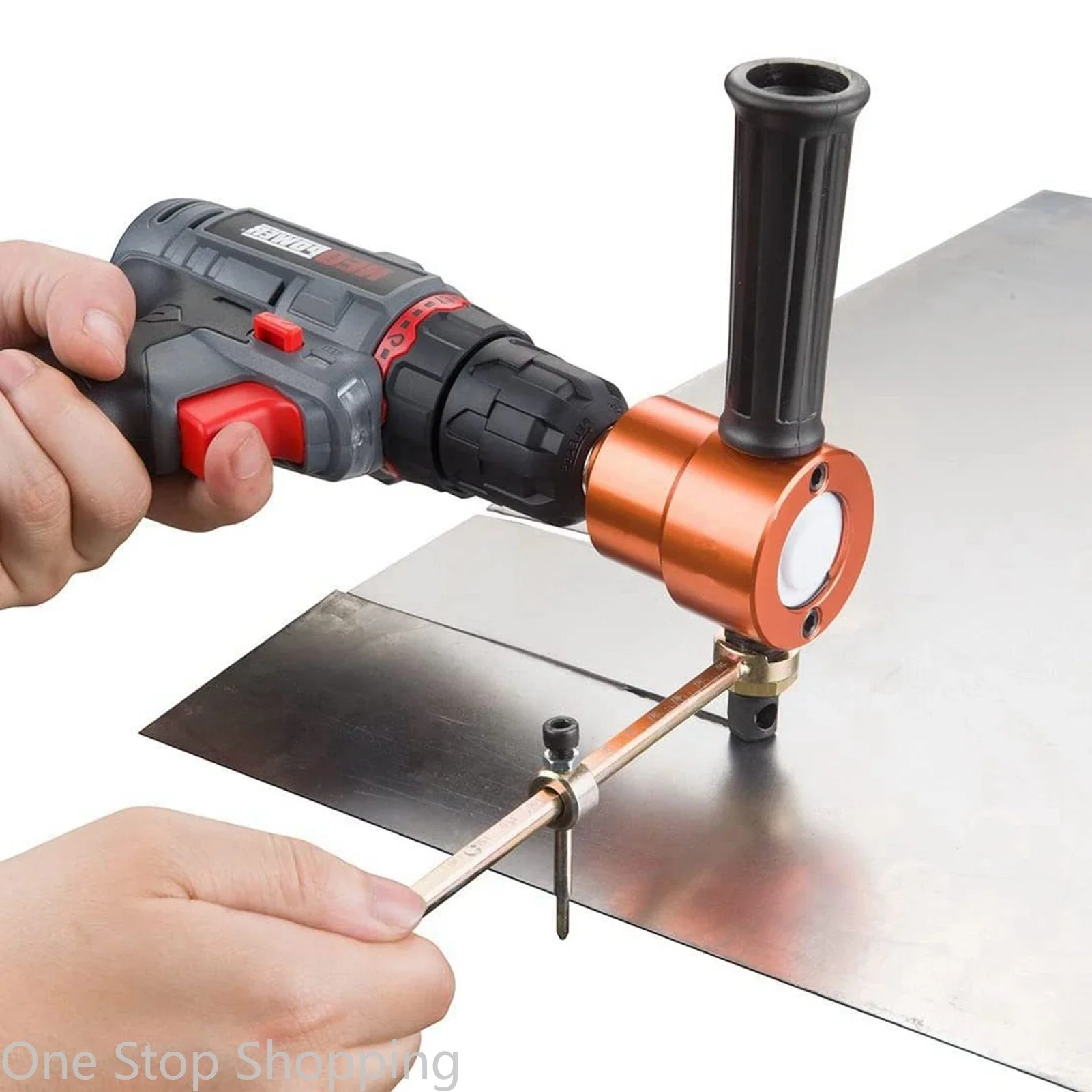 Imagem -03 - Nibble Corte de Metal Dupla Cabeça Sheet Metal Nibbler Folha Nibbler Saw Cutter Tool Broca Anexo Ferramenta de Corte Livre Metal Cut