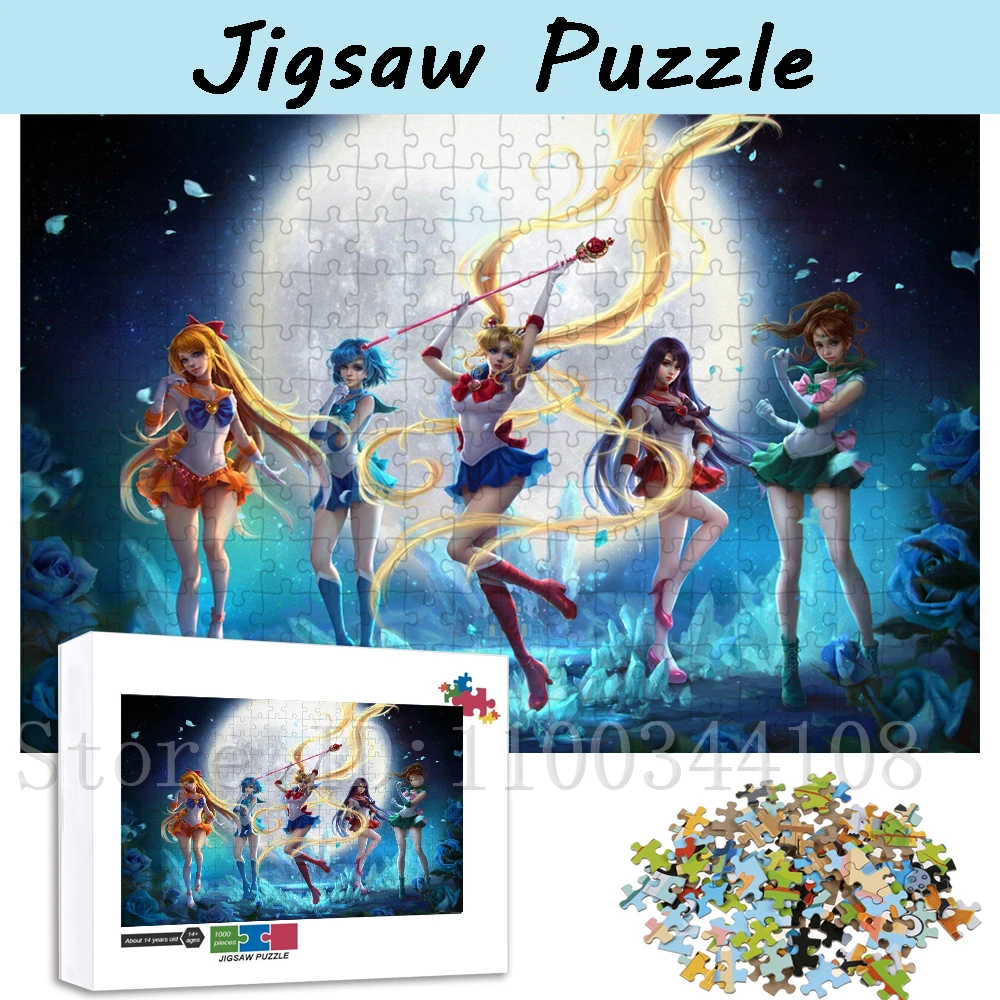 Sailor Moon personaggi Jigsaw puzzle per adulti giocattoli antistress 300/500/1000 pezzi Anime Girls puzzle regali unici di capodanno