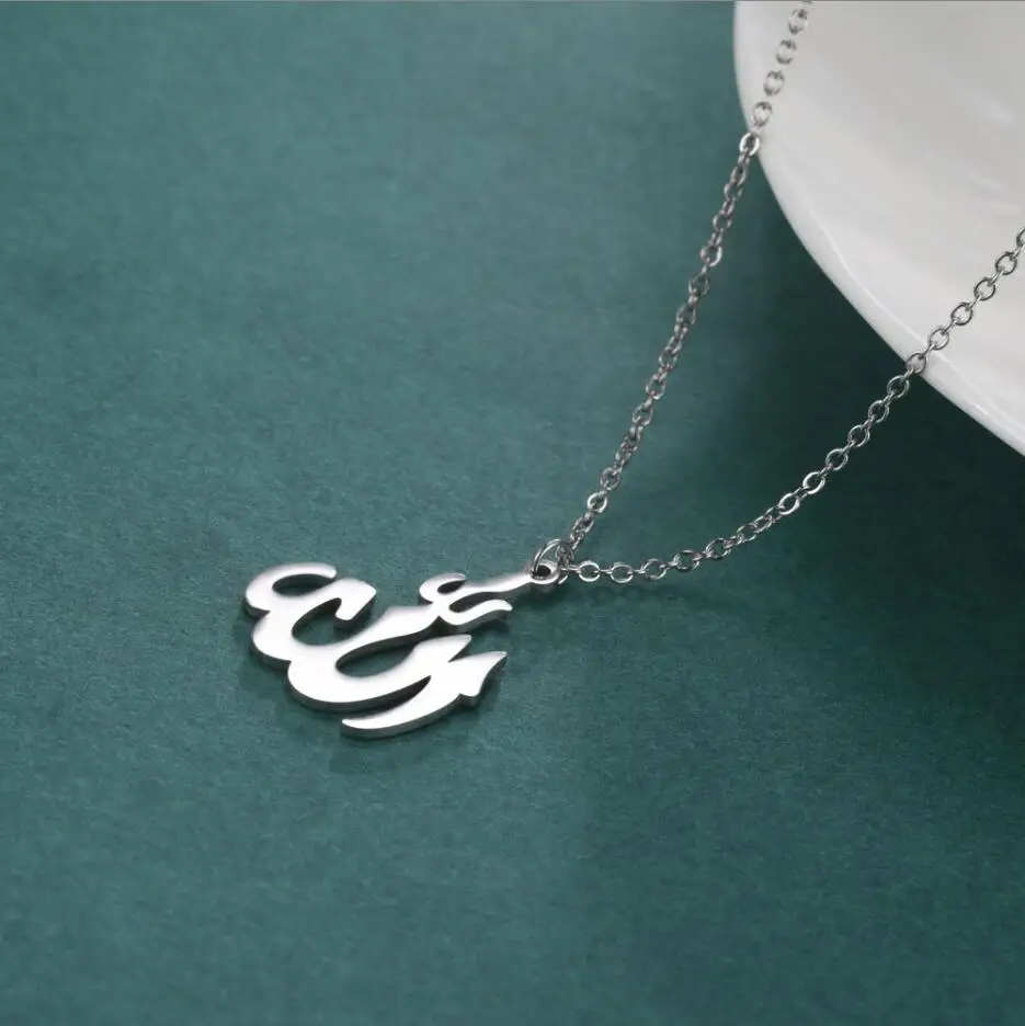1PC Flame Letter Necklaces For Women Punk Jewelry Stainless Steel Choker Fire Initial Pendant Necklace F1432