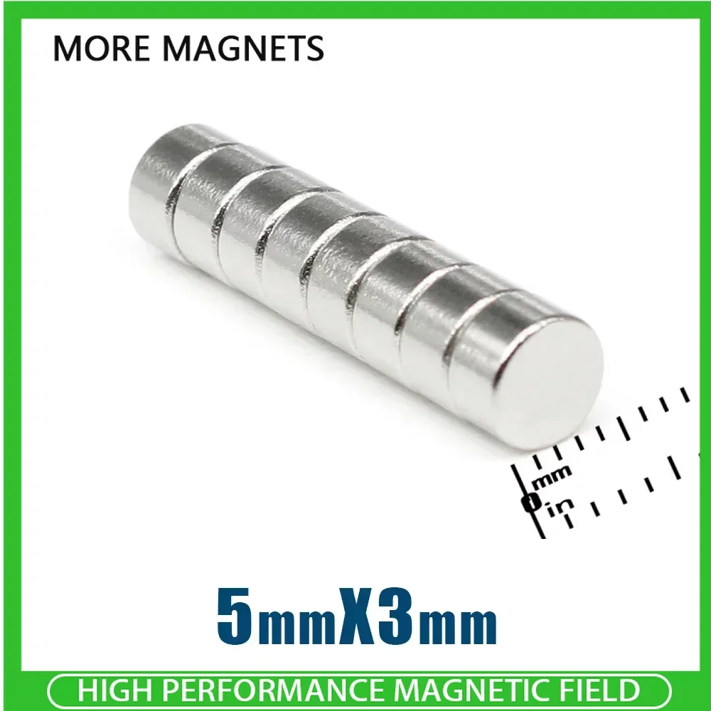 100/200/500/1000PCS 5x3mm Mini Disc Super Strong Search Magnet Small Round Neodymium Magnets N35 Fridge Magnetic Sheet