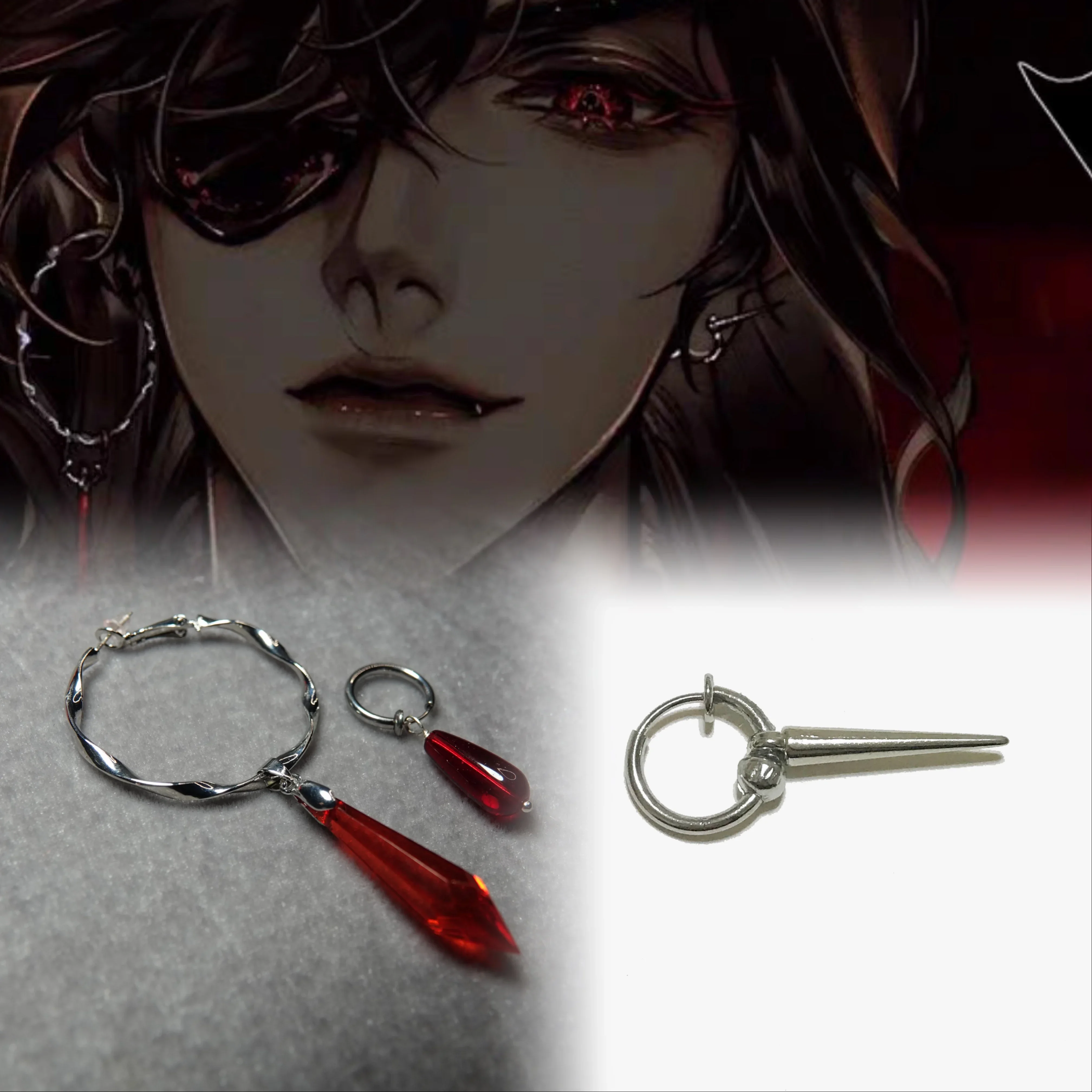 

Gift Loft Anime Tian Guan Ci Fu Manga Hua Cheng Earring Handmade Cosplay Accessiores TGCF