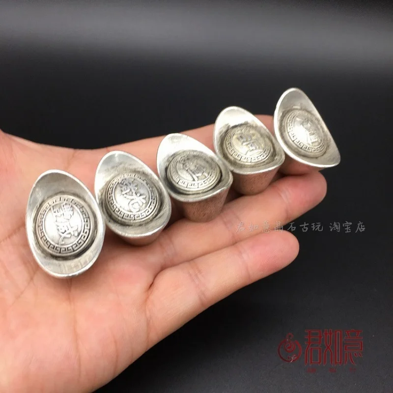 

Antique Style Pure Silver Qing Dynasty Five Emperor Coins Set Silver Ingot Solid Silver Bar Small Silver Dollar Ancient Coin