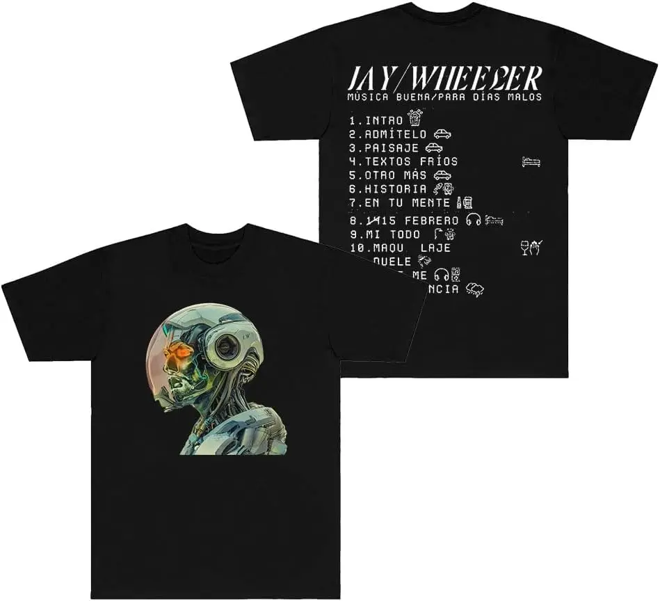 Jay Wheeler Musica Buena para Dias Malos Album T-Shirt 2024 Tour Merch Women Men Crewneck Short Sleeve Tee