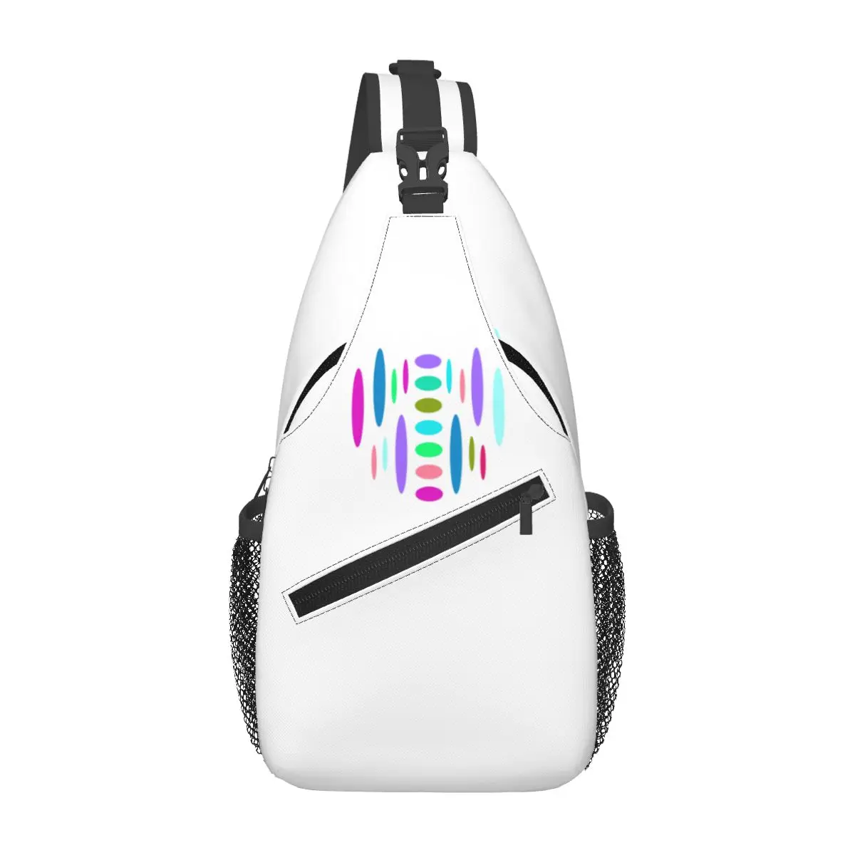 Colorful Ovals Paint Palette Patterns Chest Bag Men Sling Crossbody Backpack Chest Bag Travel Hiking Daypack Shoulder Bag