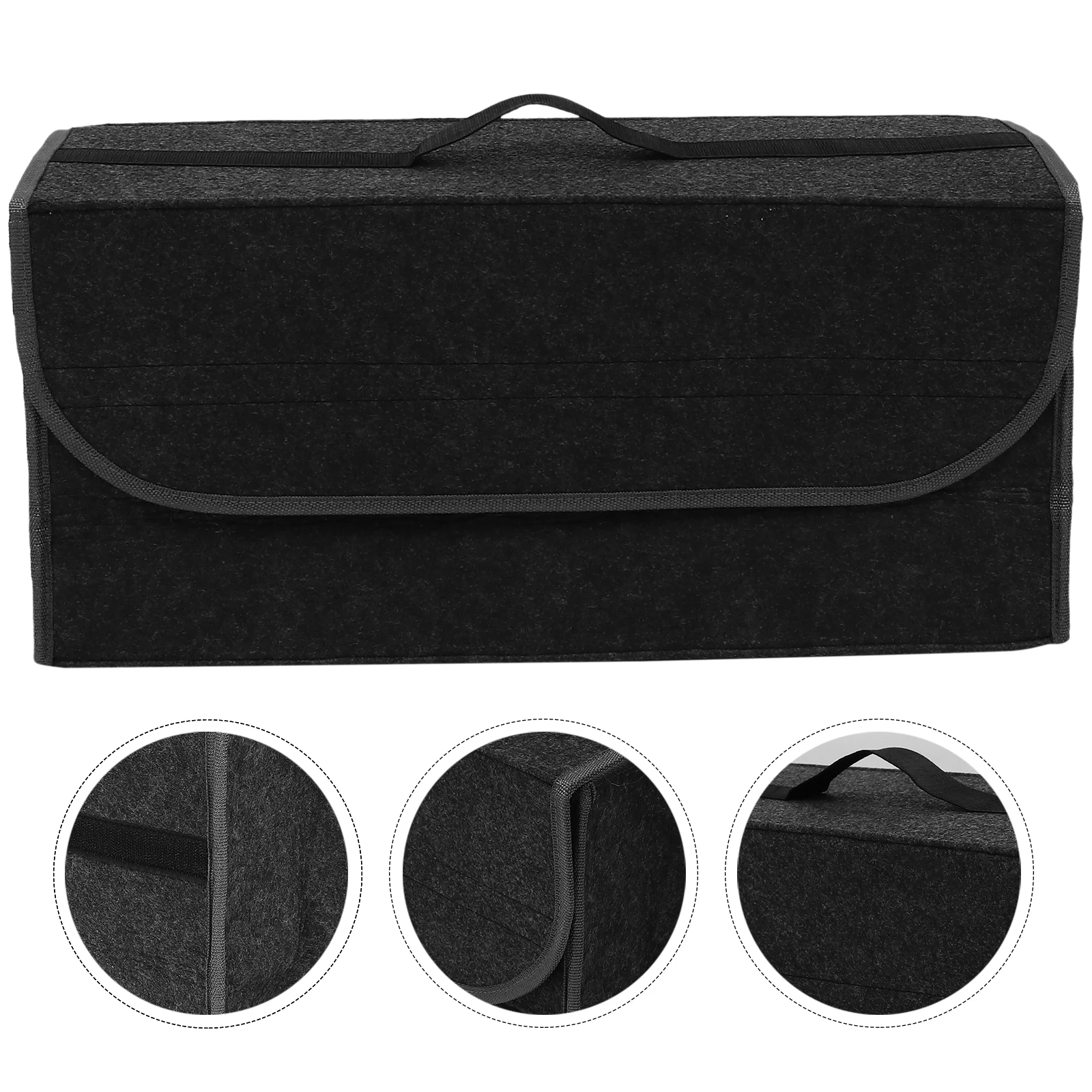 

Car Storage ganizer Felt Heavy Duty Collapsible Bag Large Capacity Trunk Case Foldable Accessories Car Trunk Box Home Use Wear