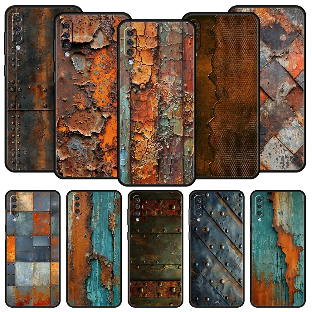 Vintage Industrial Style Rusty Phone Case for Samsung Galaxy A56 A36 A26 A16 A34 A24 A42 A22 A20 A12 A40 A30 A10 Soft TPU Cover