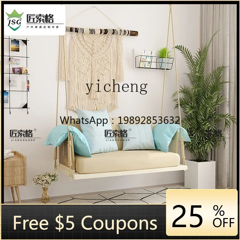 

AA Balcony Hanging Chair Indoor Living Room Single Double Rattan Swing Outdoor Swing Hanging Basket