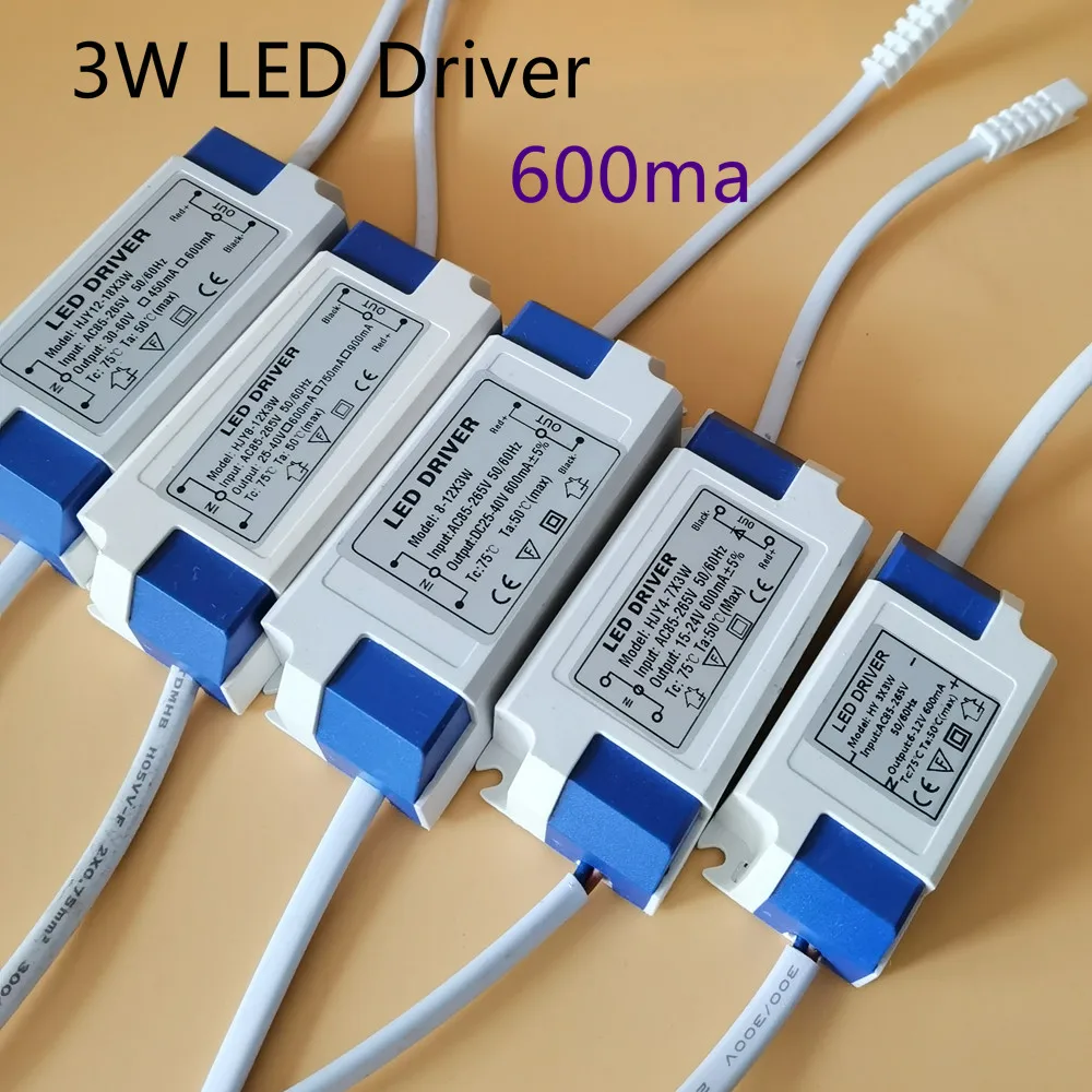 LED Driver 600mA  3W 5W 7W 12W 18W 20W 25W 36W 54W For LEDs Power Supply Unit AC85-265V Lighting Transformers For LED Power Ligh