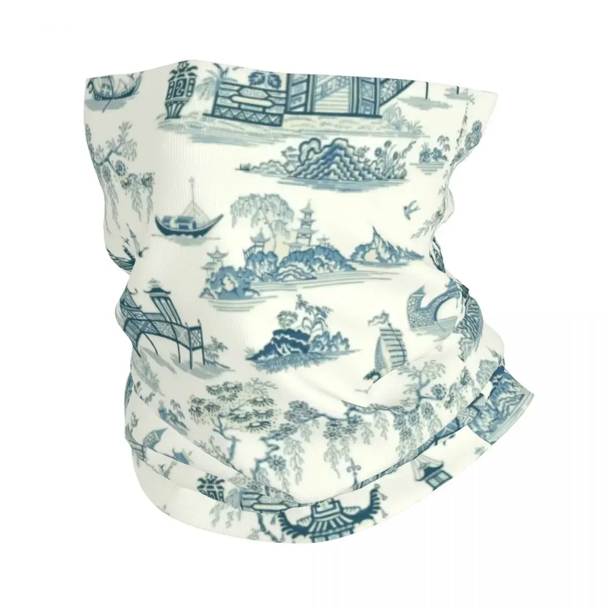 Oriental Pagoda Chinoiserie Vintage Temple Garden Bandana Winter Neck Warmer Windproof Wrap Face Scarf  Gaiter Headband