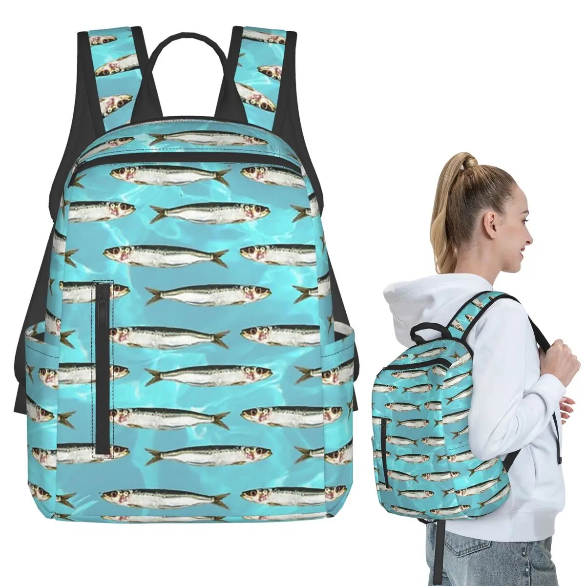 Tropical Fish Marine Pattern Backpack Student BookBag Children School Bag Computer Shoulder Bags Boys Girls