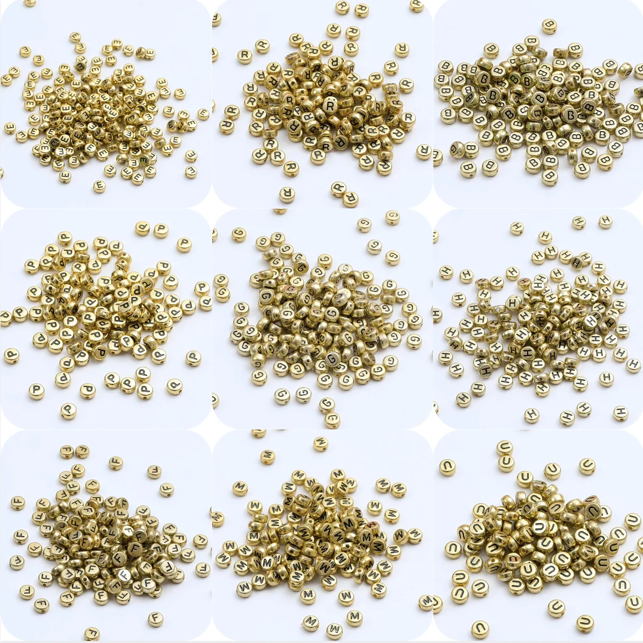 100-500PCS Acrylic  A-Z 26 Letter Beads Gold Alphabet Beads With Holes For Jewelry Making DIY Necklace Bracelet Handmade Craft
