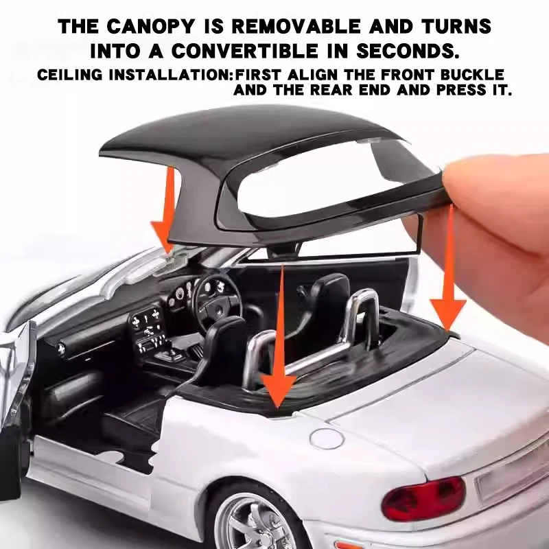1:32 Mazda Miata MX5 MX-5 alliage échelle modèle de voiture moulé sous pression Miniature voiture jouet véhicule son et lumière Collection jouet pour enfants cadeau 1:32 Mazda Miata MX5 MX-5 alliage échelle modèle de voiture moulé sous pression Miniature voiture jouet véhicule son et lumière Collection jouet pour enfants cadeau