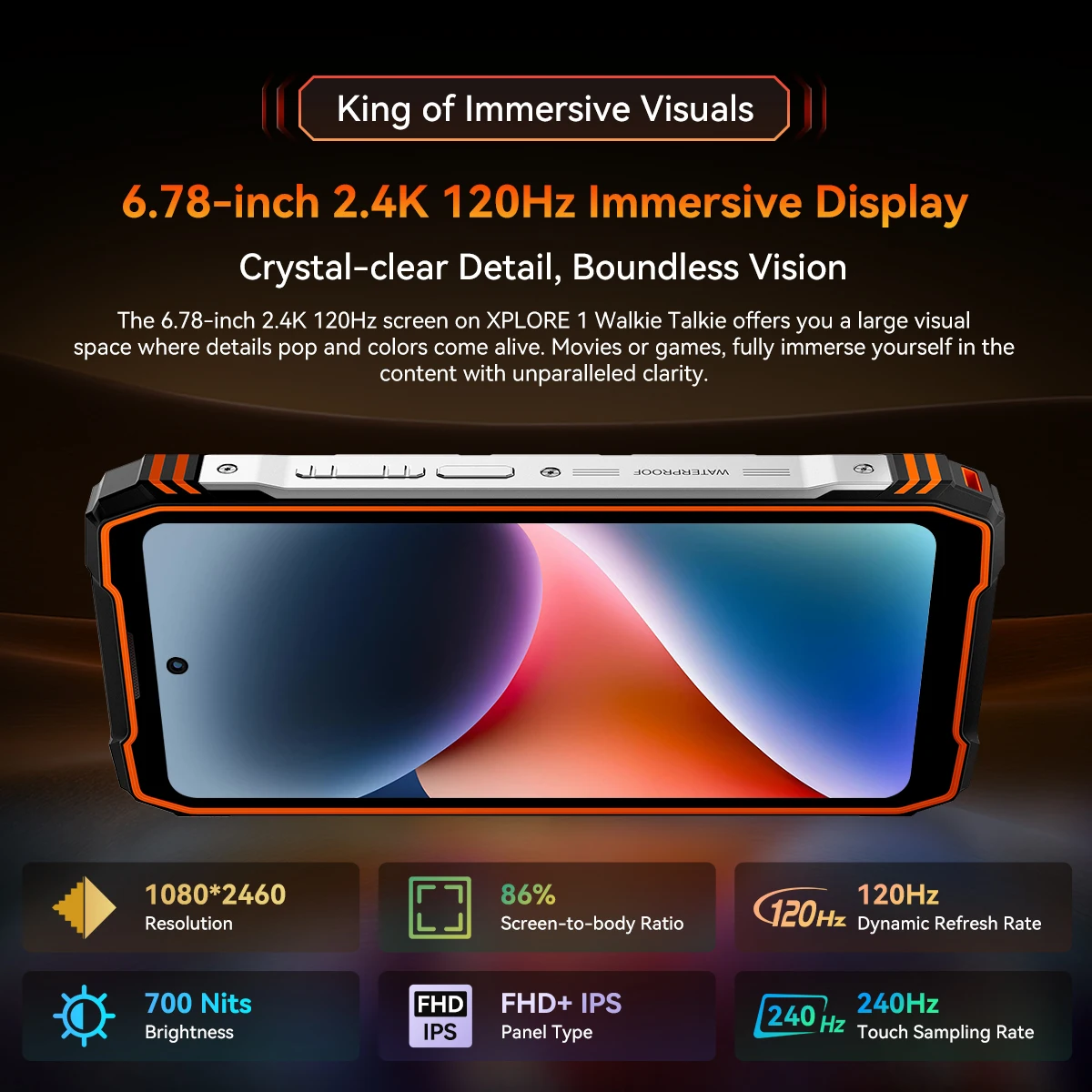 Blackview XPLORE 1 Walkie-Talkie, robustes Smartphone, MediaTek-Dimensität 7050,20000 mAh 6,78 Zoll 120 Hz Display, 64 MP, mit Walkie-Talkie