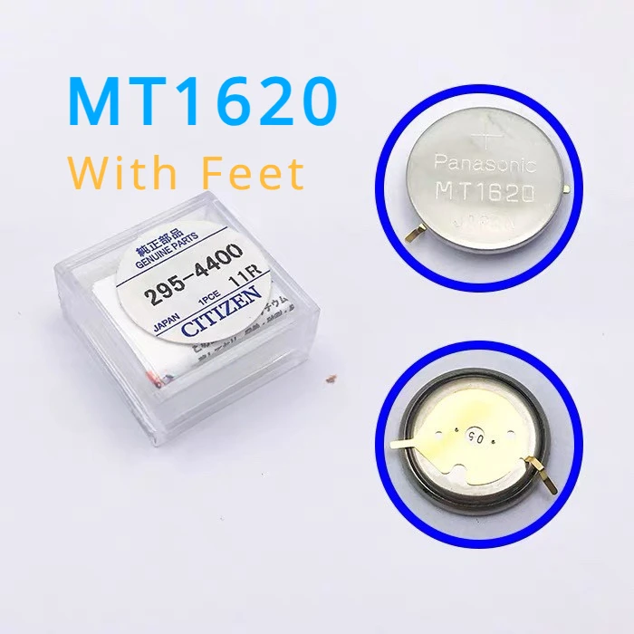 

1pcs MT1620 295-4400 MT 1620 295 4400 with Feet Kinetic Watch Rechargeable Battery 295 All Series for Citizen Watch capacitor