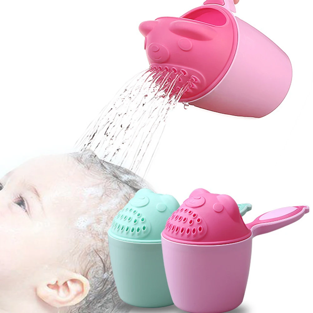 

Cute Cartoon Baby Shampoo Cup Durable Plastic Easy To Use Protects Eyes Fun Bath Time Accessory Also Flower Pot Green