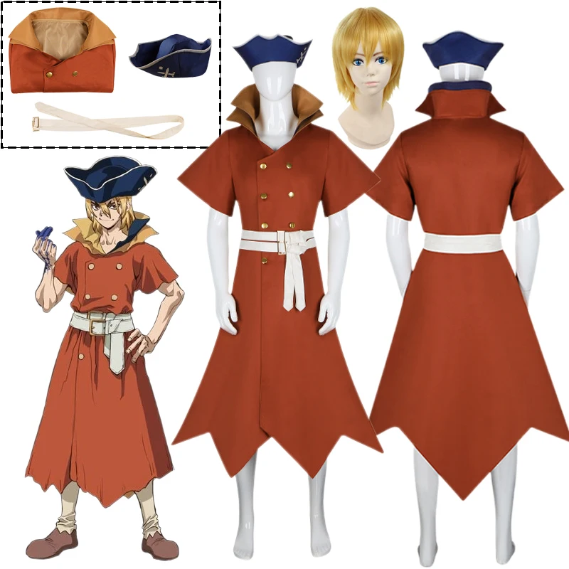 

Доктор Нанами Рюсуи Камень Косплей Костюм Парик Униформа Аниме Полный комплект одежды Халаты и шапки Хэллоуин Желтый Ролевая игра для мужчин 2025