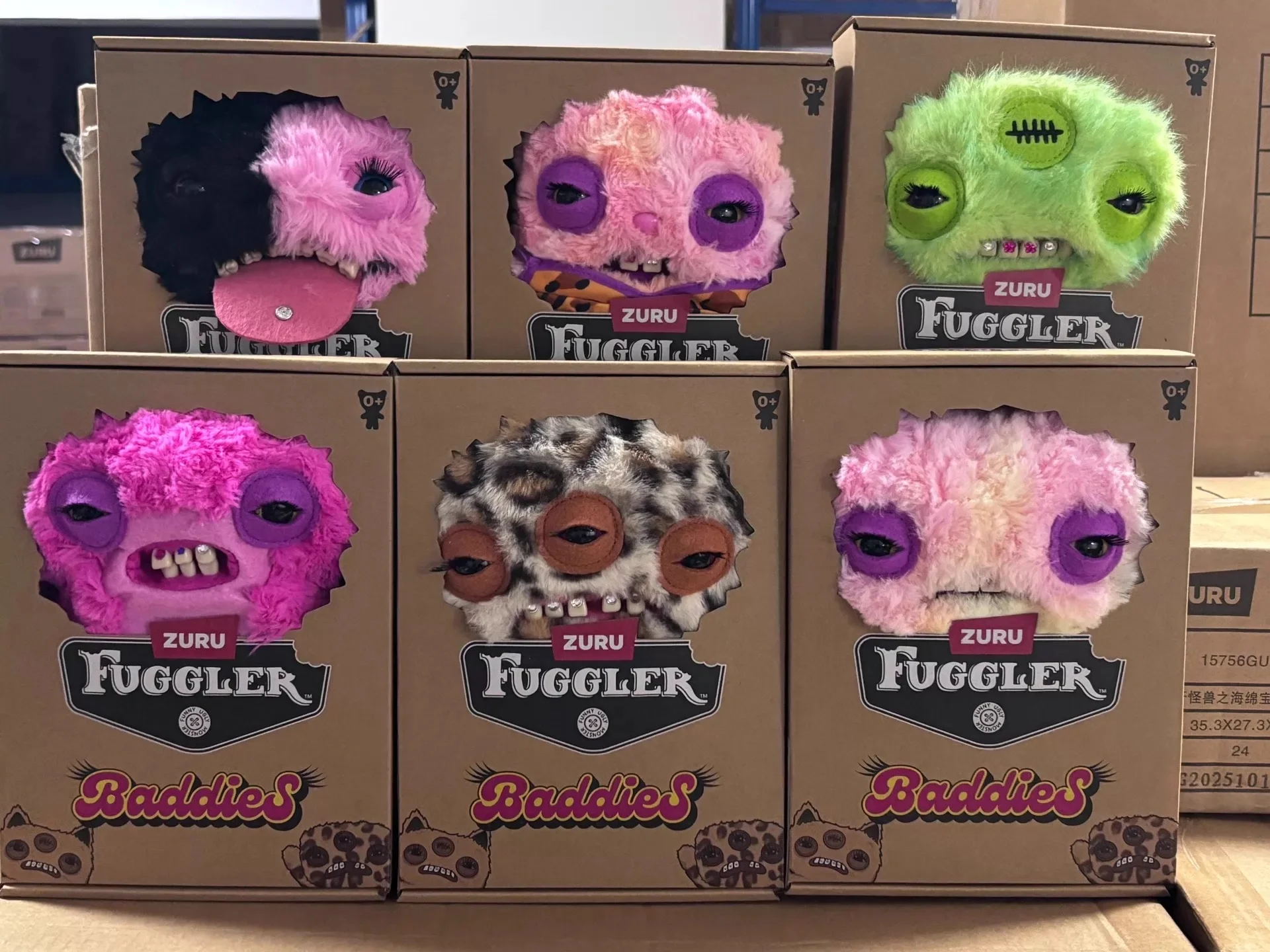

2026 New Genuine Fuggler Baddies Plush Toys Super Soft Leopard Print Pink Purple Ears Collectible Home Decor Gifts For Women