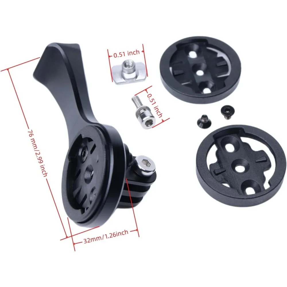 مجموعة دعامات تثبيت كمبيوتر الدراجة متوافقة مع محول Garmin/G/G+/Wa Hoo/Bryton Stem Bike GPS، والأضواء، ومجموعة كومبو الكاميرا الرياضية #2