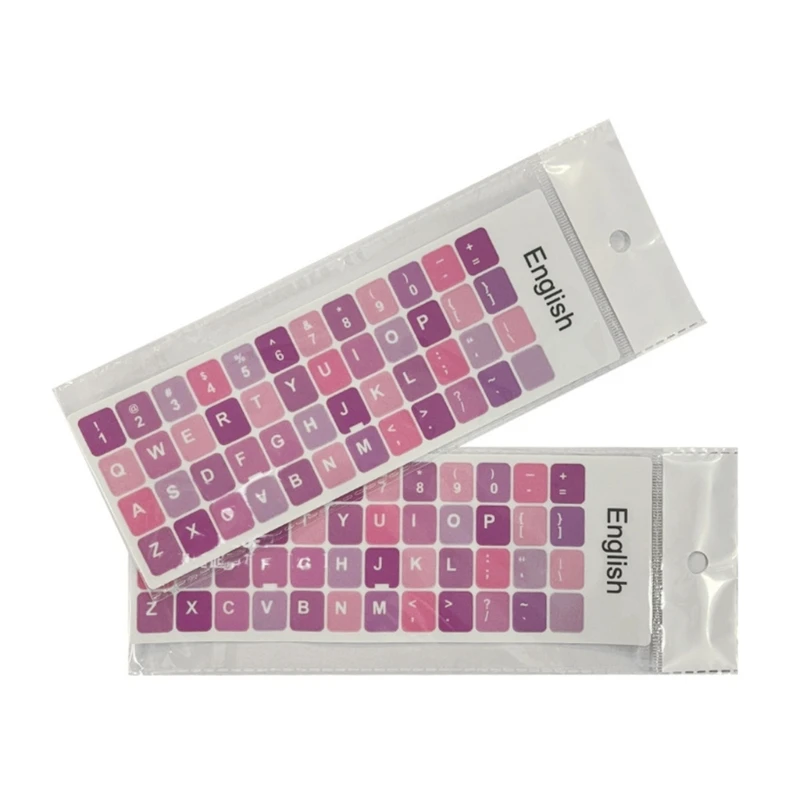 2pcs Universal Colorful English Keyboard Stickers Quality PVC Keyboard Stickers Personalize Your Keyboard