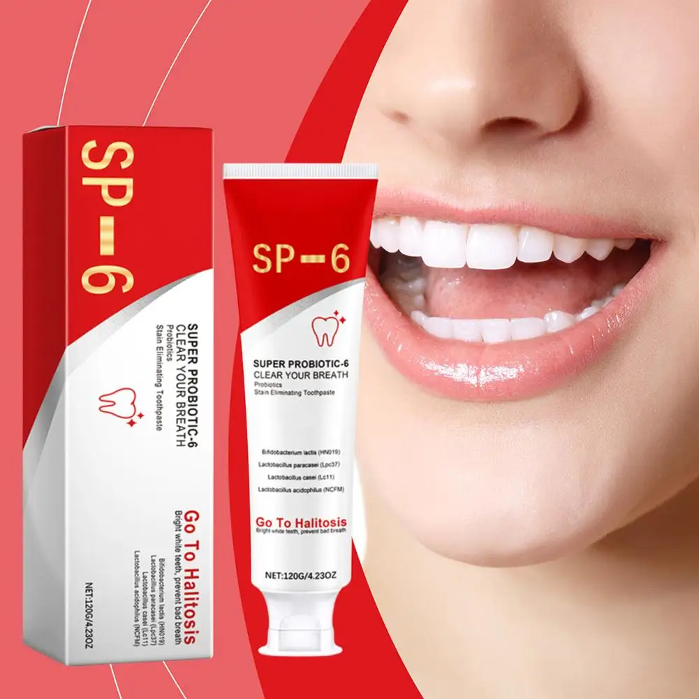 ยาสีฟันโปรไบโอติก Brightening Stain Removing Sp-6 ยาสีฟันโปรไบโอติก Fresh Breath ยาสีฟันขาวใหม่