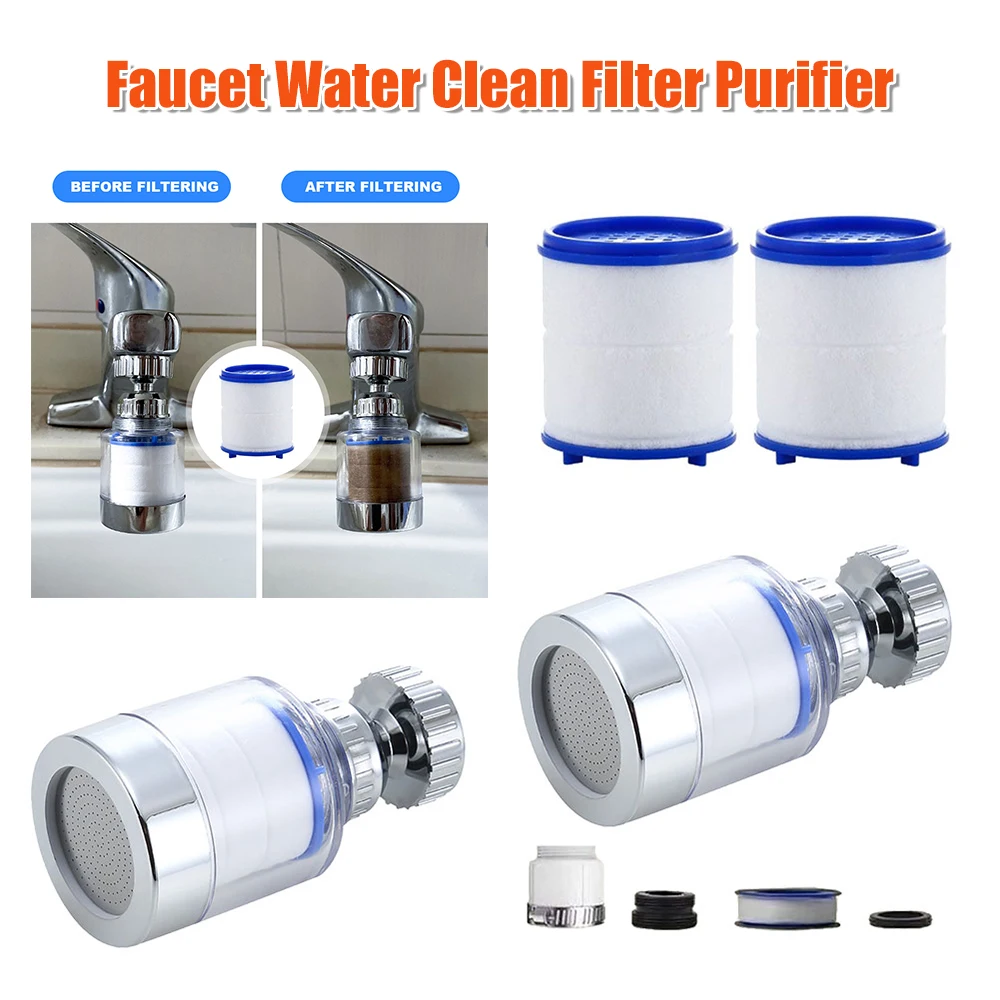 

360 Degree Rotating Faucet Filters Bubbler Mount Anti-splash for Household Kitchen Bathroom Faucet Water Clean Filter Purifier