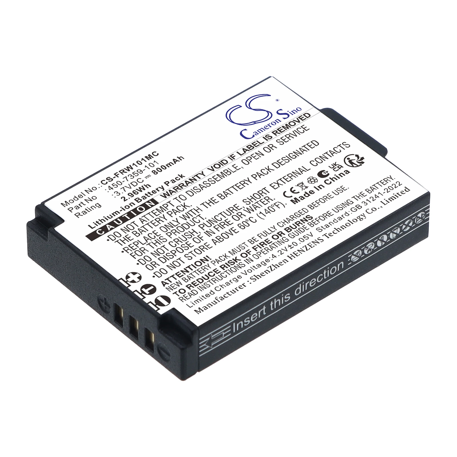 Battery for FrontRow FR Wearable Lifestyle,Juno ISM-01,ITM-01 pendant microphone (800mAh) 3.7V