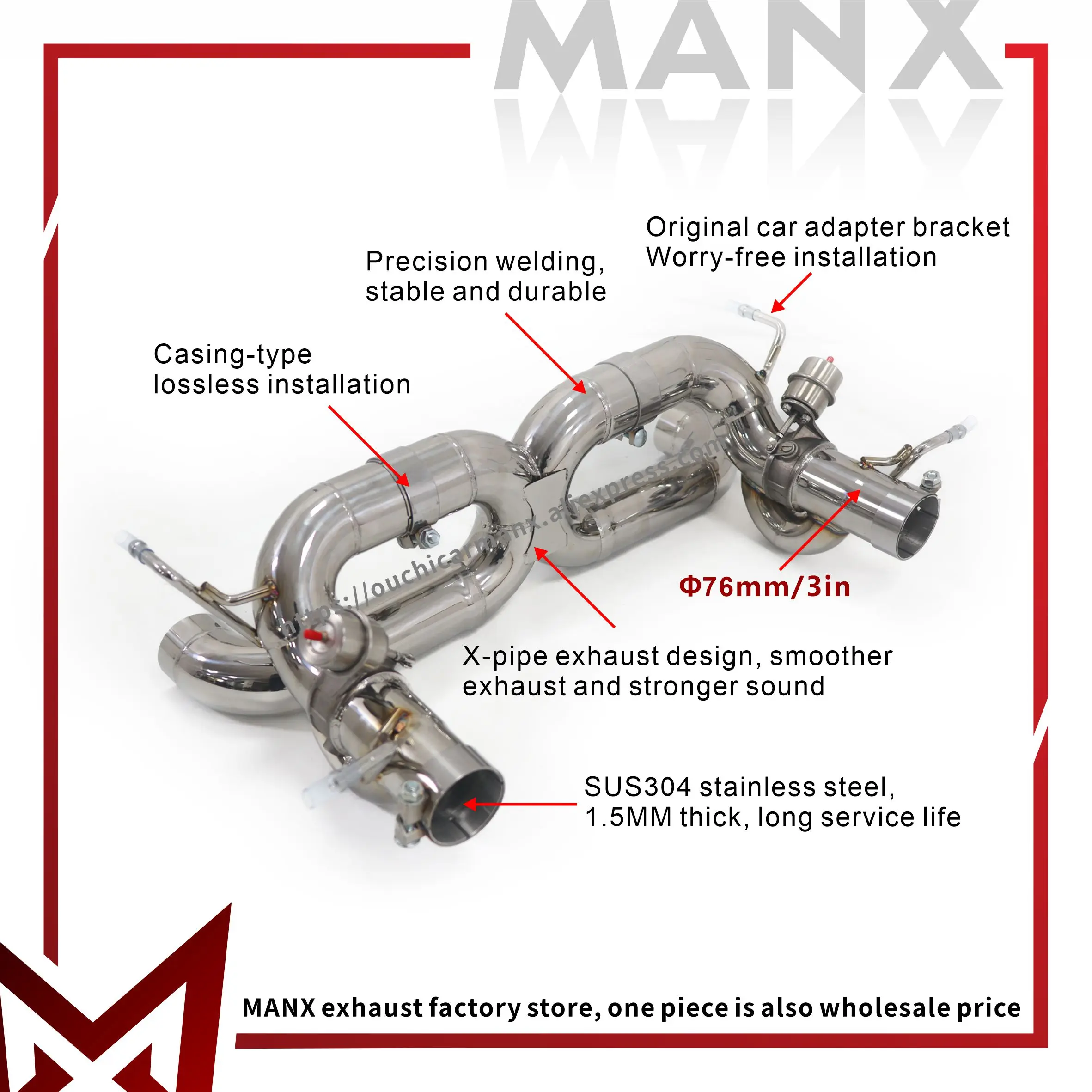 

Car Exhaust System Catback for Ferrari 488 GTB Stainless steels Performance exhaust pipe with remote control valve