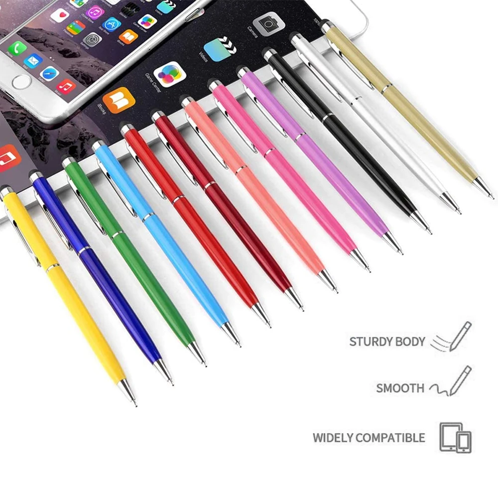 2 in 1 Universal Stylus Pen With Ballpoint Pen Drawing Tablet Capacitive Screen Touch Pen for Apple Android iPad iPhone Samsung