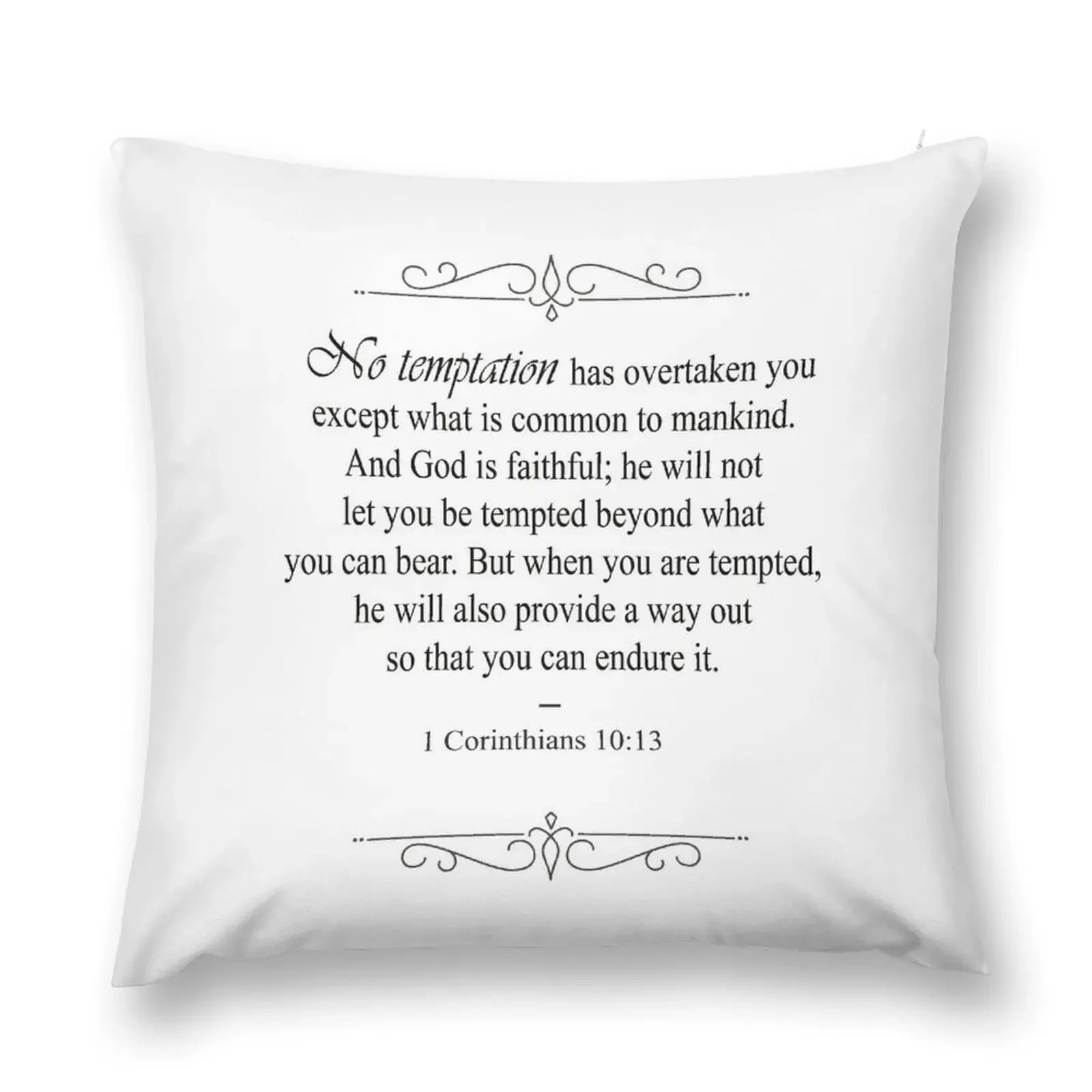 1 Corinthians 10:13 Bible Verse Throw Pillow Pillowcase Cushion pillow cover luxury pillow