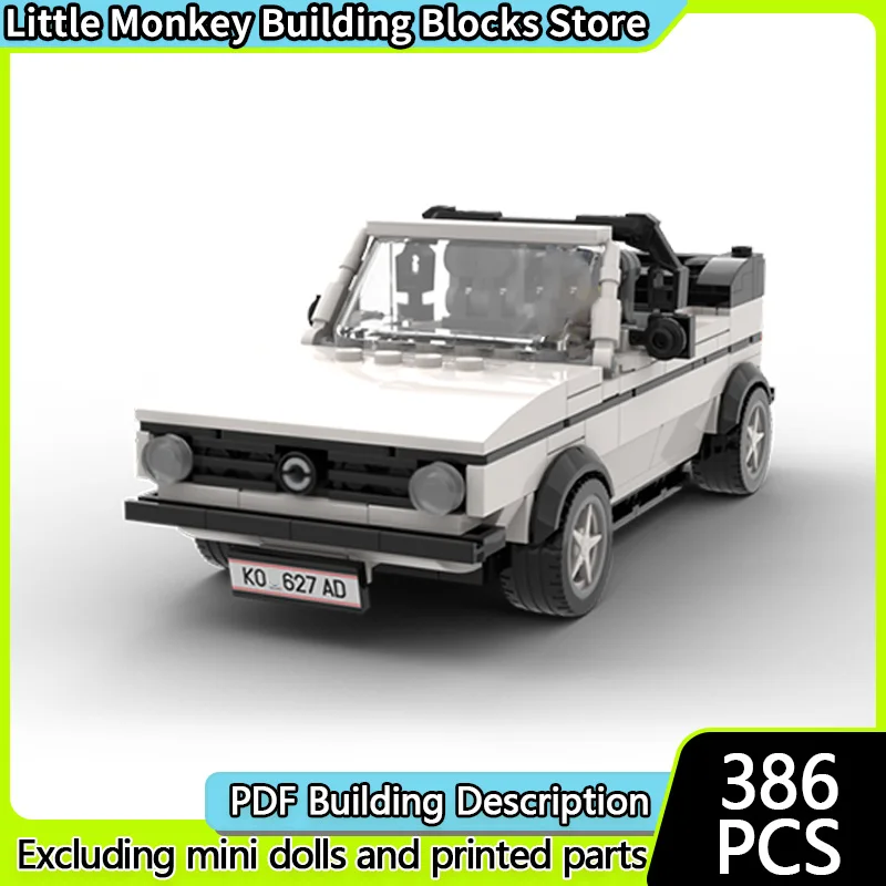 Speed Racing Car Model MOC Building Bricks White Convertible Car Modular Technology Children Holiday Gifts Assemble Toys Suit