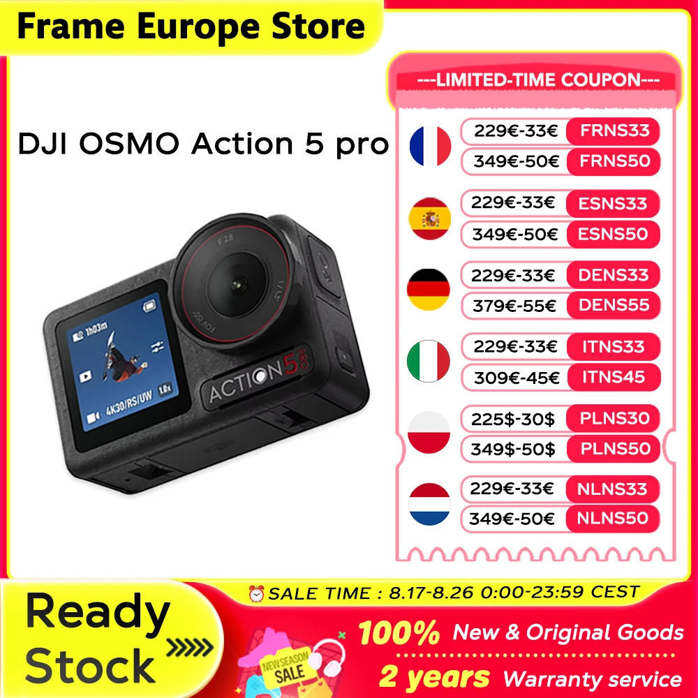 [Neu & Original] DJI OSMO Action 5 Pro Combo 1/1,3″ Sensor 4 Stunden verlängerte Akkulaufzeit Dual OLED Hochhelligkeits-Touchscreens Neu