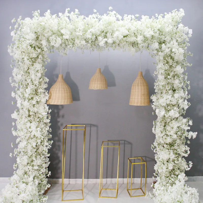 

Black White Gold Wedding Decoration Moon Shaped Metal Arch Stand Wrought Iron Shelf For Party Background DIY Decorative Props