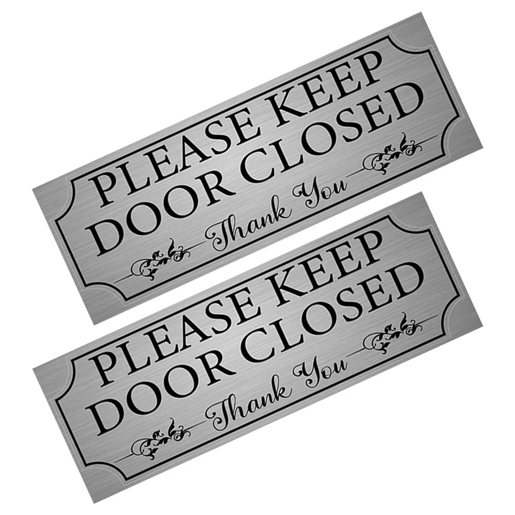 2 Pcs Keep Closed Sticker Decorative Door Sign Decal Restroom Supply Decoration The Notice Decals door keep closed sign decal