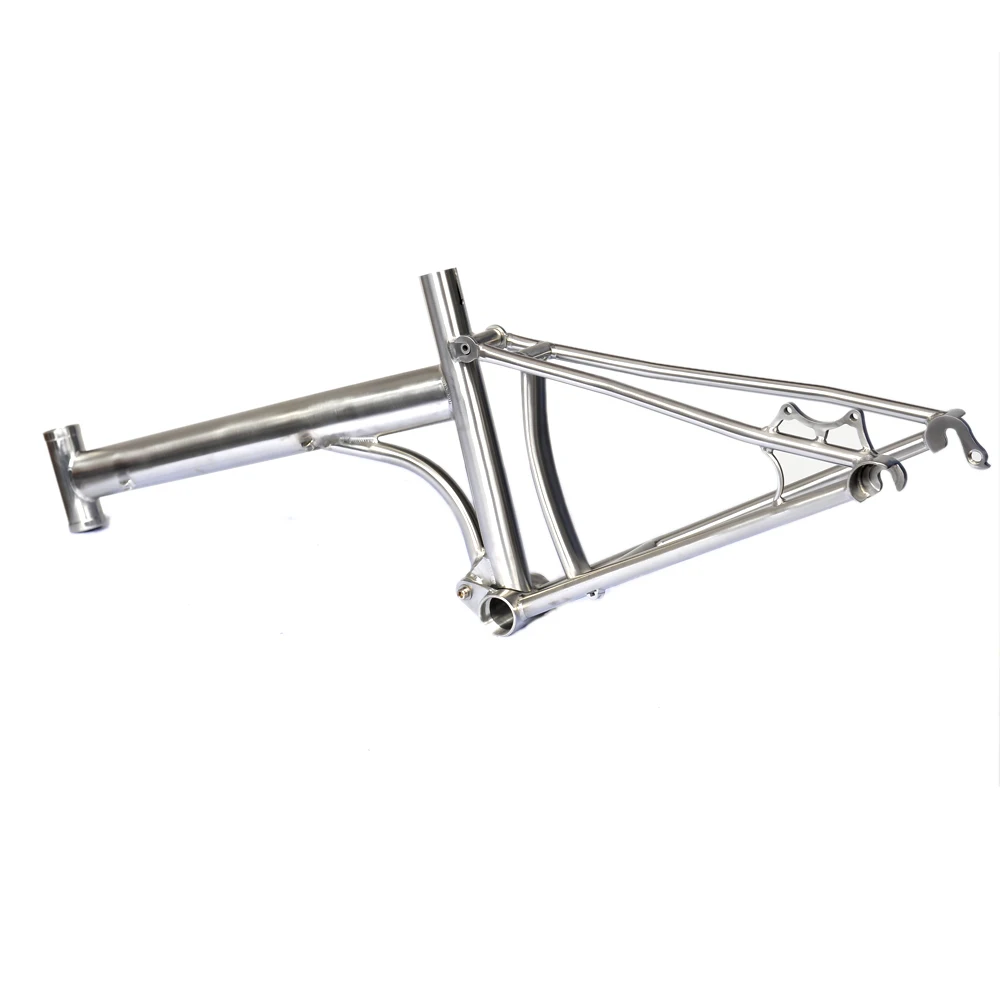 Custom Size Ti3Al2.5V Titanium Alloy BMX Road Mountain Disc Brake Bicycle Frame 1.4-1.5kg Sand Blasted & Wire Drawn 3