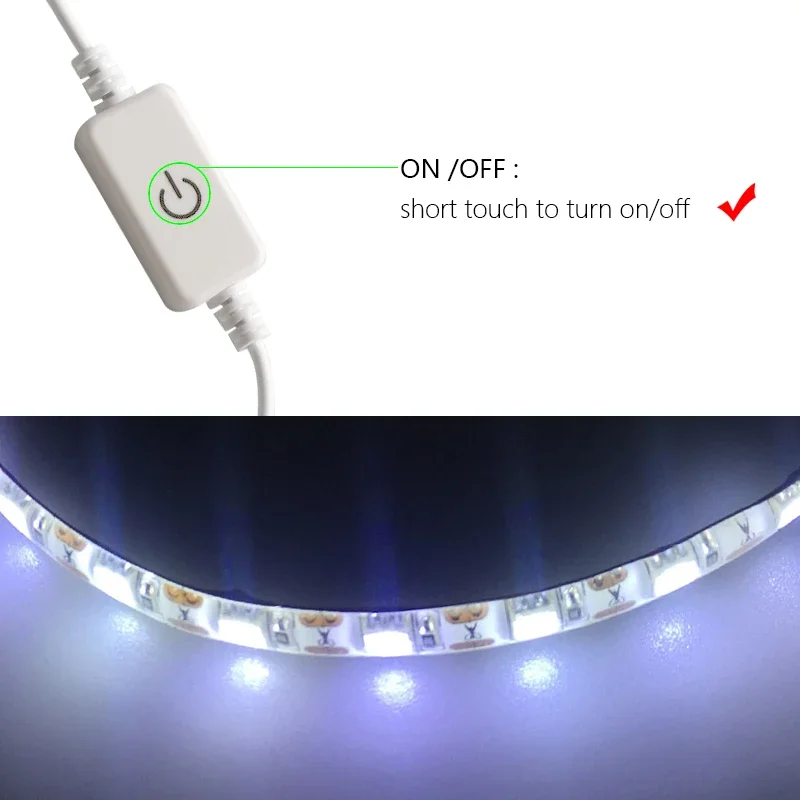 Tira de luces LED superbrillante para máquina de coser, tira de luces de costura Flexible con atenuación alimentada por USB para luz de trabajo de máquinas industriales