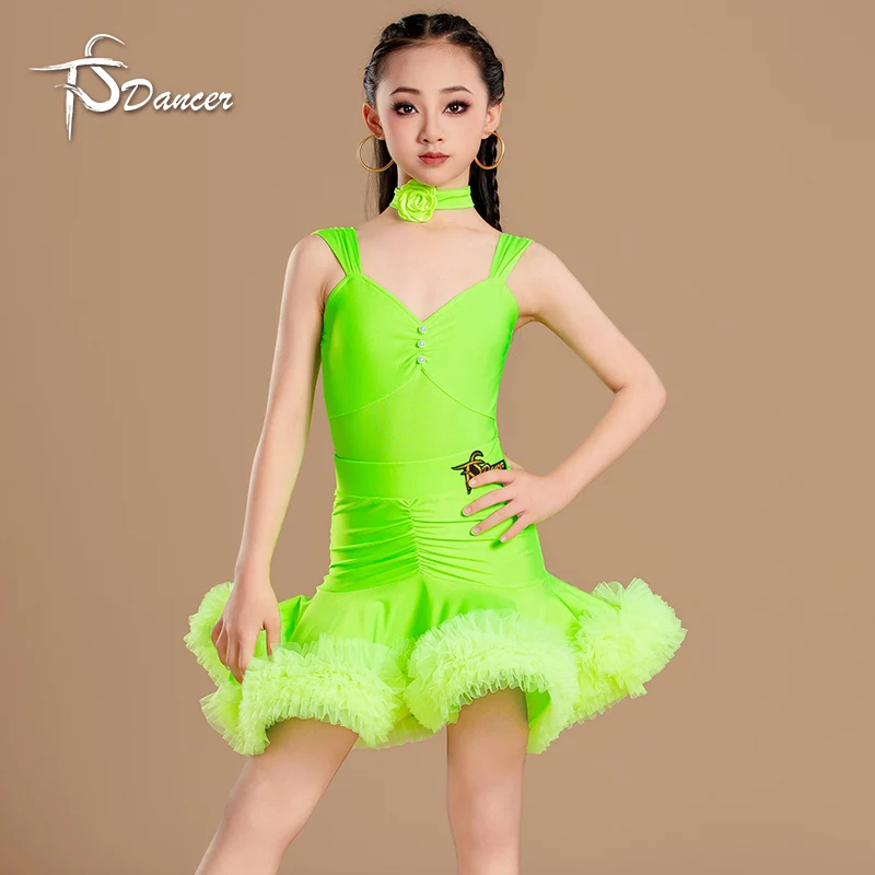 

Высококачественный новый костюм для латинских танцев, тренировочный костюм для девочек, детский костюм для выступлений