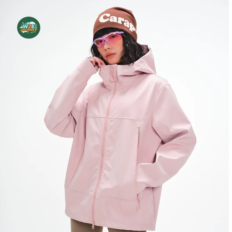 W2EJOURNEY EU US Size Luxury Quality Female Windbreak Jacket Autumn Winter Hiking Cycling Running Windproof Softshell Jacket