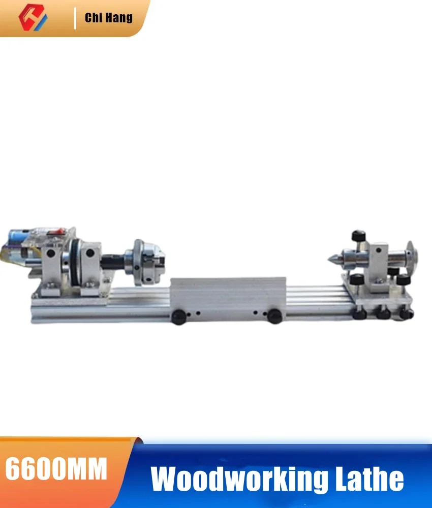 Mini Transmission Chuck Hand Woodworking Lathe Double Output Shaft 7-speed Speed Adjustment Precision Grinding and Polishing