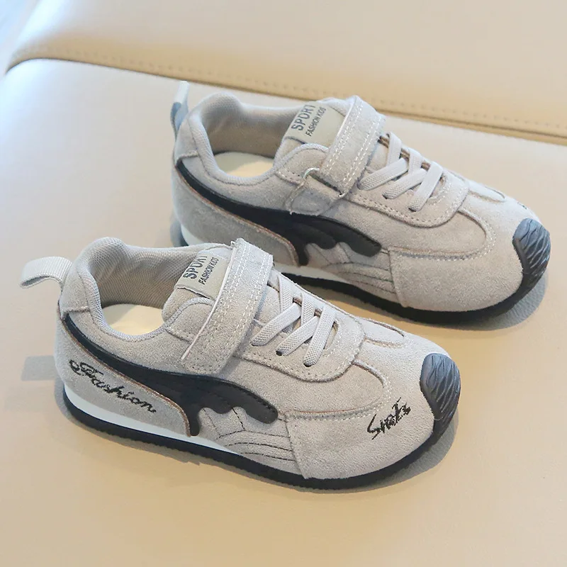 ربيع الخريف الأطفال جلد البقر المخملية رقيقة لينة سوليد أحذية أطفال بنين الترفيه نمط أحذية رياضية الفتيات خمر أحذية خفيفة الوزن #2