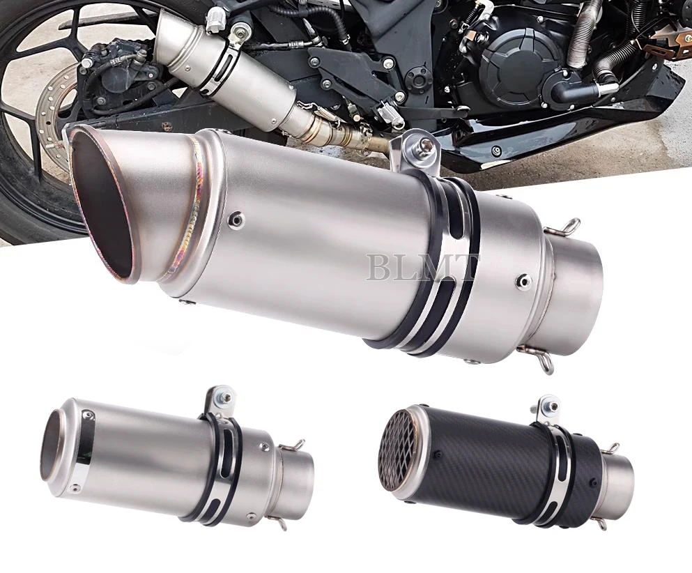 Universal 51/60mm motorcycle sc exhaust inox muffler carbon fiber exhaust with DB Killer for z900 R3 R25 MT07 MT09 R1 Z400 Z650