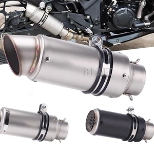 Carbon fiber exhaust silencer for motorcycle, SC escape with dB killer, universal, z900, r3, r25, mt07, mt09, r1, z400, z650, 51mm, 60mm 7 Main Sales Better Escape - №5