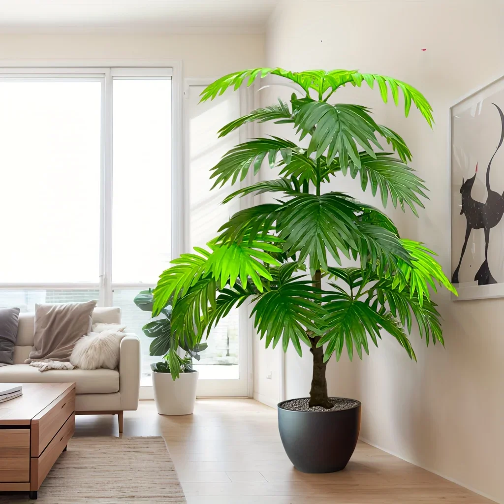 

35-80cm Artificial Palm Tree With UV Resistance Fake Monstera Plants Plastic Plants for Home Office Indoor Garden Shop Decor