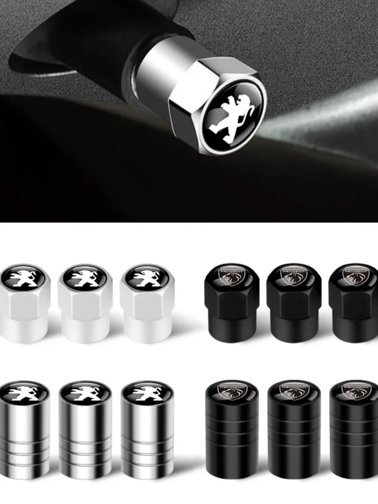 Bouchons anti-poussière de Valve de pneu de roue, accessoires de voiture en métal 3D, Badge pour nouvelle Peugeot 206 208 207 3008 308 2008 107 508 106 108 408 RCZ 4 pièces