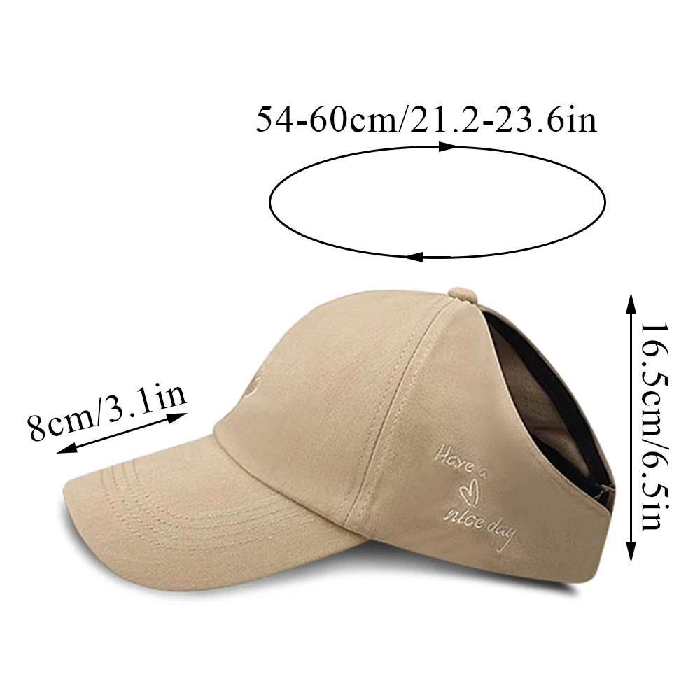 Y2K Fashion Girls Women Baseball Caps Golf High Ponytail Caps Sun Protection Sun Hats Adjustable Rose Red Pink Empty Top Hat Cap