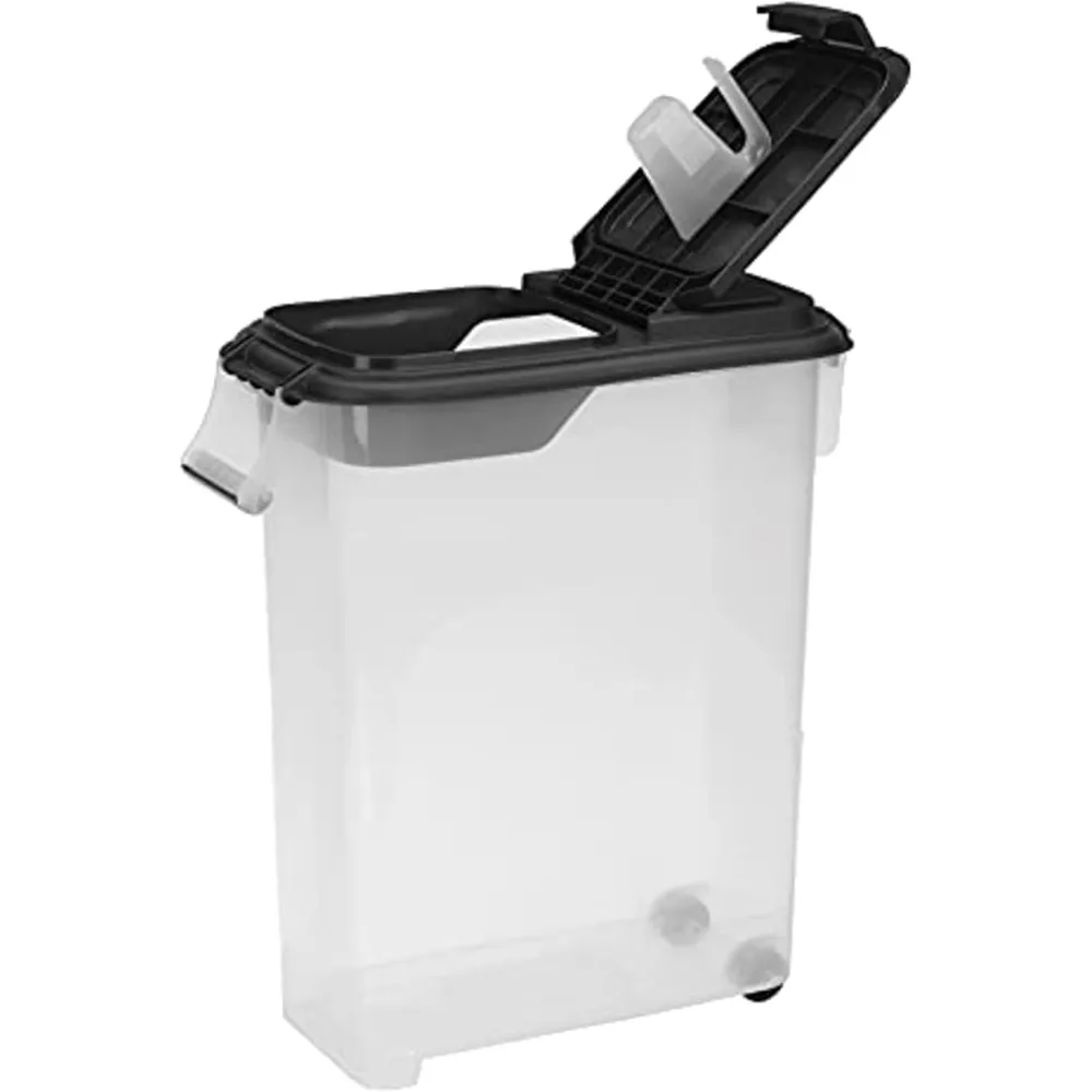 

50 QT Airtight Pet Food Storage Container with Wheels & Scoop - Spill-Proof Design for Dog, Cat, Bird Feed