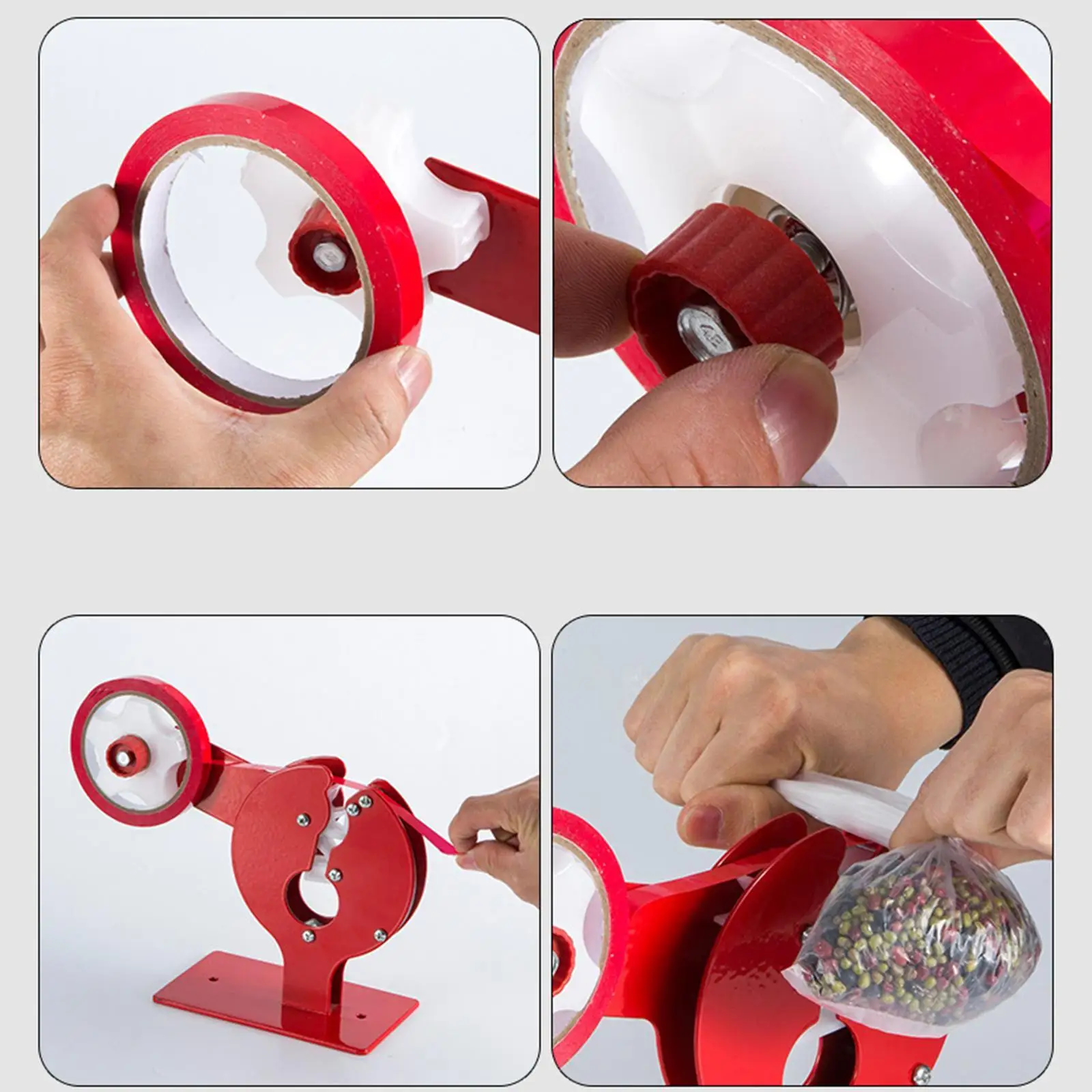 เครื่องผูกเทป เทปเครื่องซีลถุงอุปกรณ์มัลติฟังก์ชั่นเครื่องซีลถุงสําหรับผักขนมปังผลไม้โฮมออฟฟิศ