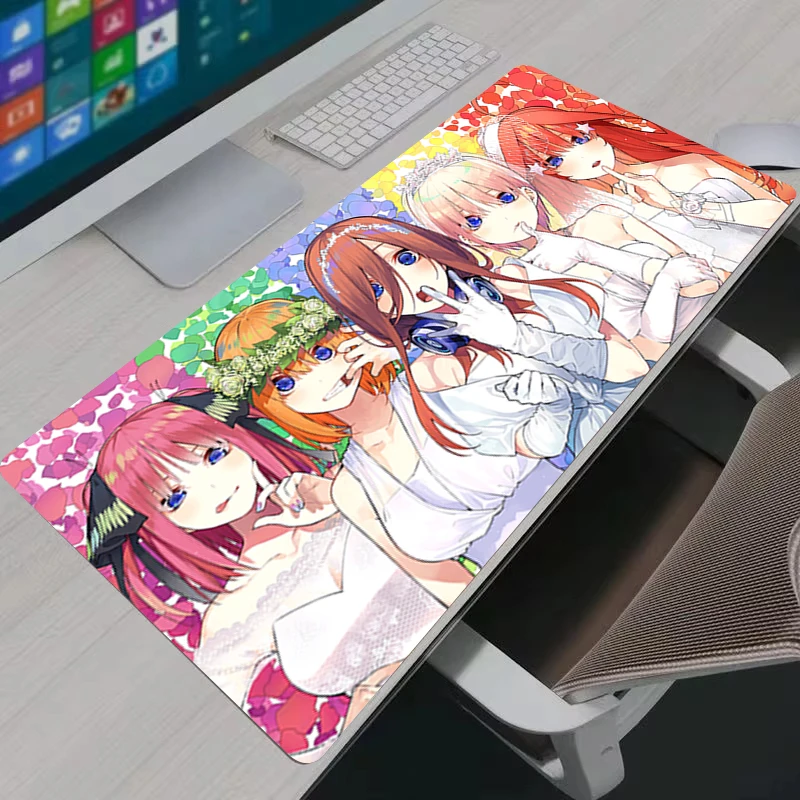 Mouse Pad The Quintessential Quintuplets Anime Gaming Desk Mat Laptop Gamer Accessories Non-Slip Rubber Lock Edge Keyboard Pad