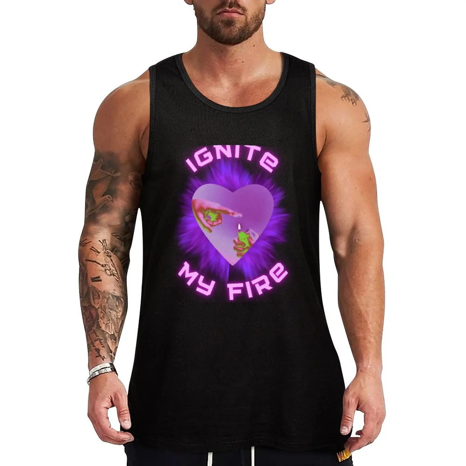 Ignite my Fire y2k vibe Tank Top Casual Daily Tank Top Ligero Básico Sin Mangas