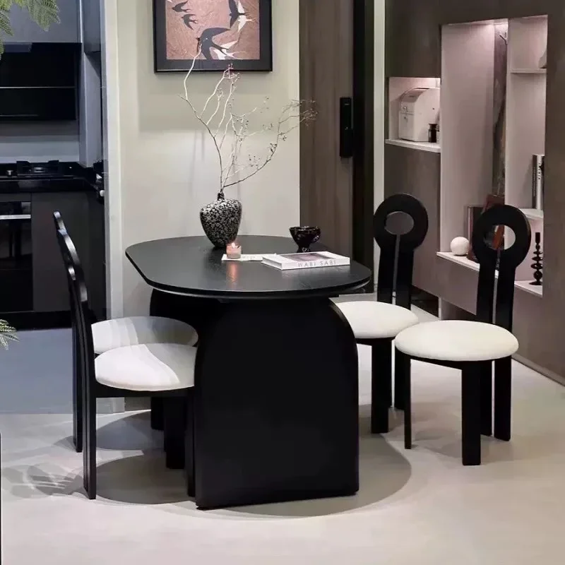 Home Office Modern Console Dresser Coffee Table Chair Combination Solid Wood Rock Nordic Dining Table Ellipse Mesas Furniture